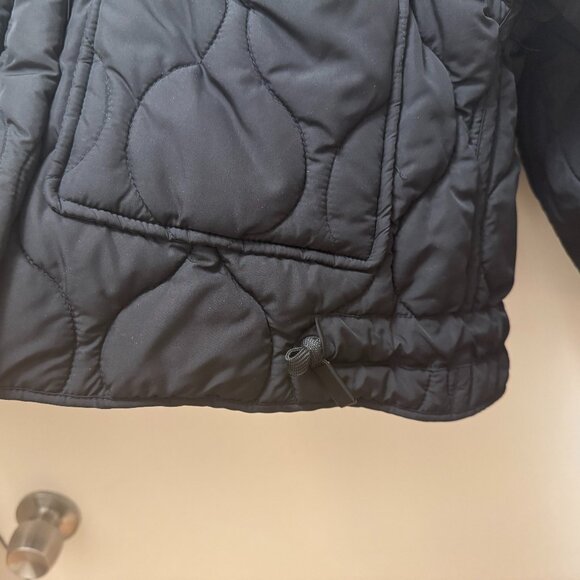 Zara Cropped Oversized Quilted Zip Puffer Sz M / L - Picture 6 of 10